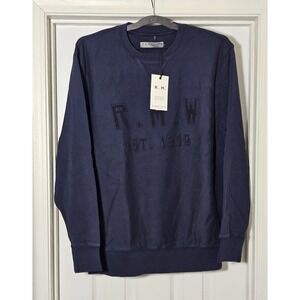 R.M. Williams Stencil‎ Crewneck Sweatshirt Men's Size Large Navy Blue Australia